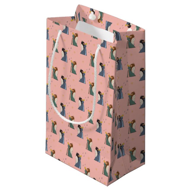Petit Sac Cadeau Anges de la joie Noël (Devant Angle)