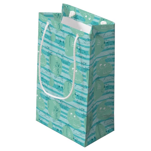 Petit Sac Cadeau Animaux mignons jouant avec de l'eau 1 (Dos Angle)