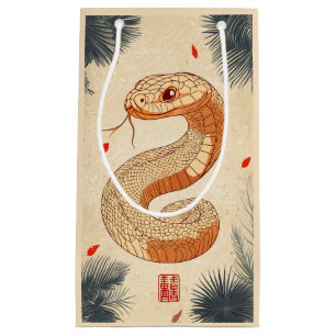 Petit Sac Cadeau Année du serpent Majestic Cobra Double Bonheur