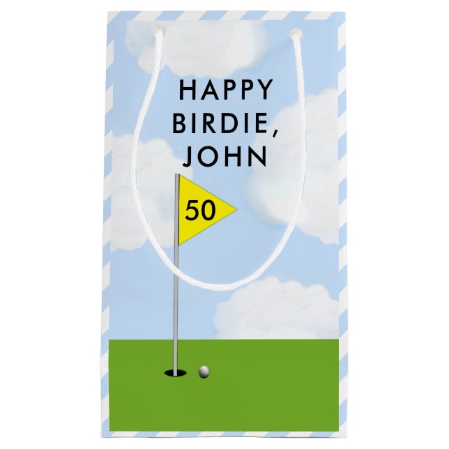 Petit Sac Cadeau Anniversaire du golf personnalisé (Devant)
