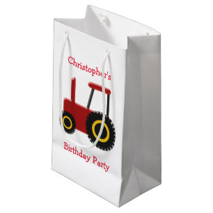 Petit Sac Cadeau Anniversaire du Tracteur rouge