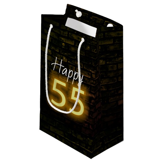 Petit Sac Cadeau Anniversaire Neon 55 Connexion en brique (Devant Angle)