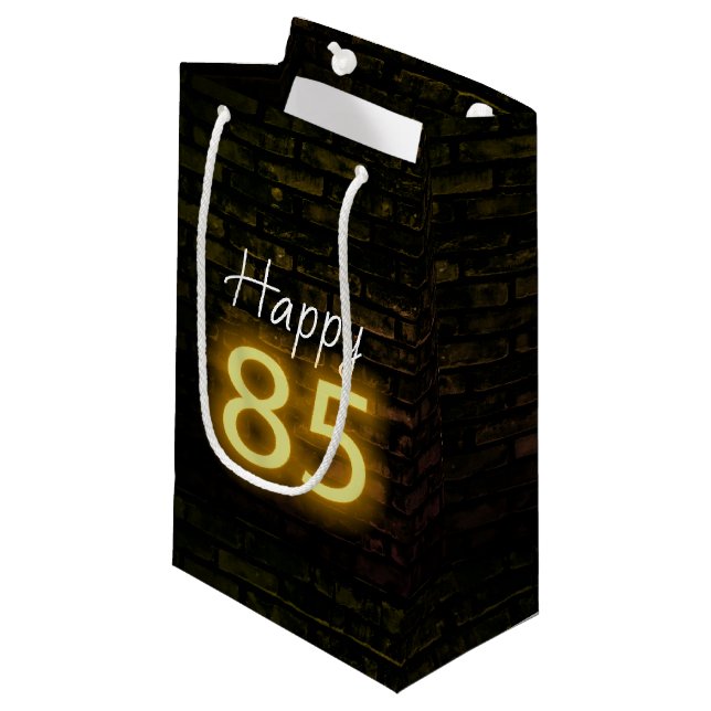 Petit Sac Cadeau Anniversaire Neon 85 Connexion en brique (Devant Angle)