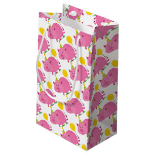 Petit Sac Cadeau Anniversaire rose de porc