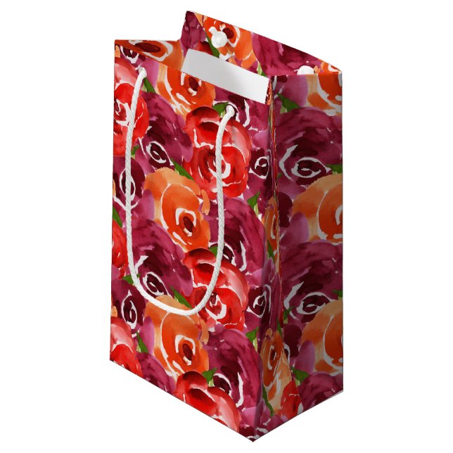 Petit Sac Cadeau Aquarelle Floral Collage (Devant Angle)