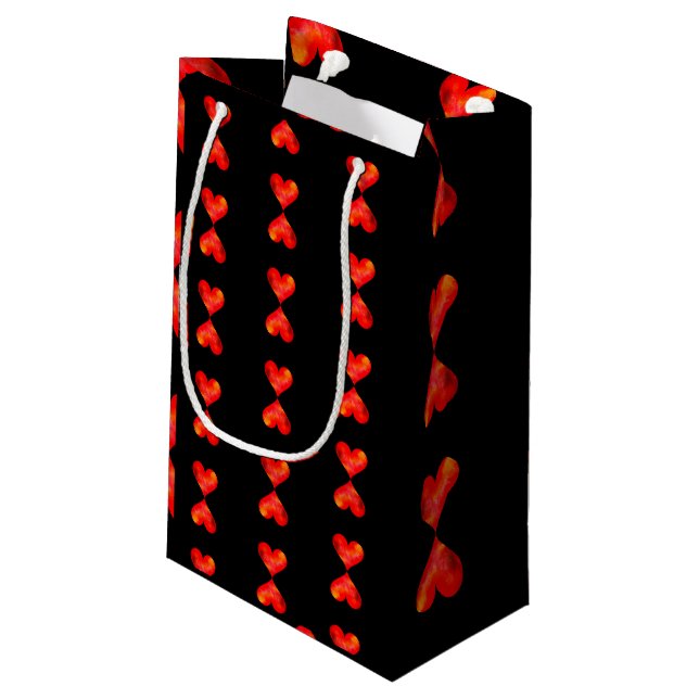 Petit Sac Cadeau Aquarelle rouge coeur Valentines jour. (Dos Angle)