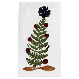 Petit Sac Cadeau Arbre de Noël à fleurs séchées - P