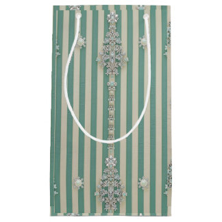 Petit Sac Cadeau Arbres cristallins rayés Seaoam