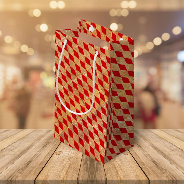 Petit Sac Cadeau Arlequin rouge Vintage (Créateur téléchargé)