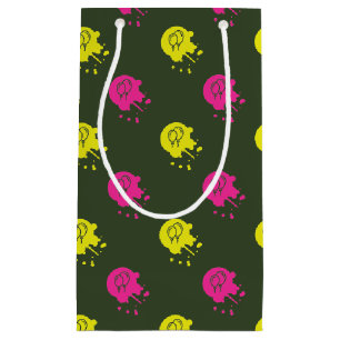 Petit Sac Cadeau Army Green - Paintball Party - rose et jaune