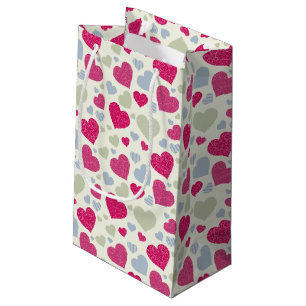 Petit Sac Cadeau Arrière - plan de coeurs