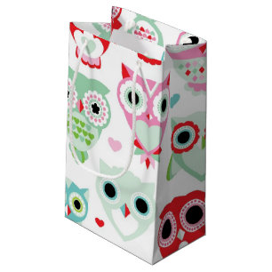 Petit Sac Cadeau arrière - plan en pastel de hibou de couleur de