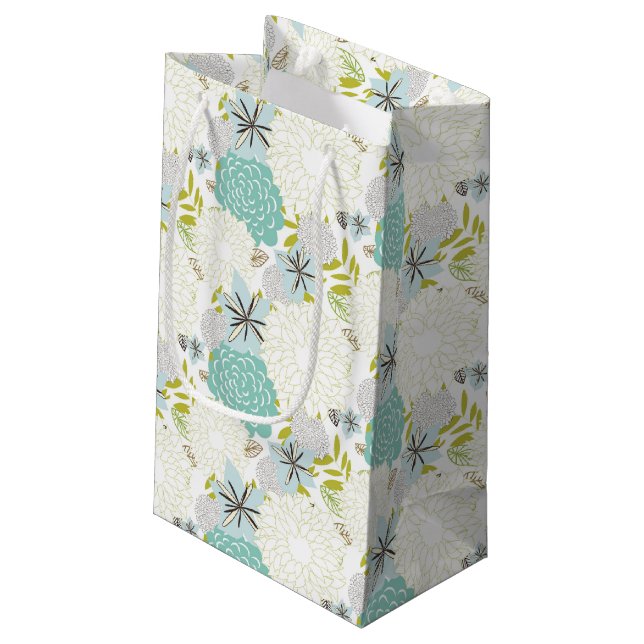 Petit Sac Cadeau Arrière - plan floral (Dos Angle)