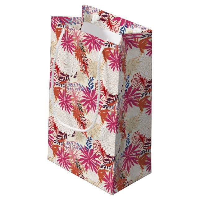 Petit Sac Cadeau Arrière - plan floral 3 (Dos Angle)