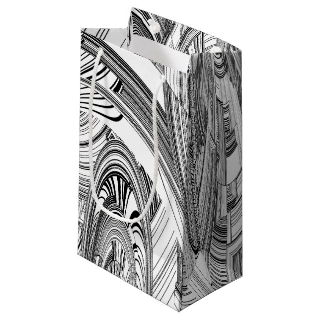 Petit Sac Cadeau Art moderne créatif noir et blanc (Devant Angle)