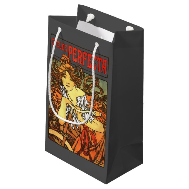 Petit Sac Cadeau Art Nouveau Vélo Mucha Art (Dos Angle)