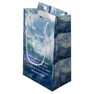 Petit Sac Cadeau Astilbe Blue Mist Romans 8:28
