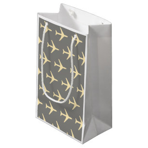 Petit Sac Cadeau Avion Pale Jaune Aviation Fly Airways