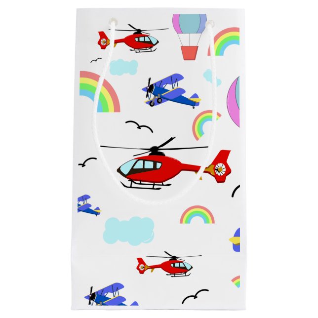 Petit Sac Cadeau Avions, hélicoptères et ballons (Devant)