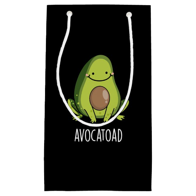 Petit Sac Cadeau Avocatoad Drôle Avocado Toad Pun Dark BG (Devant)