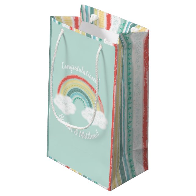 Petit Sac Cadeau Baby shower arc-en-ciel (Dos Angle)