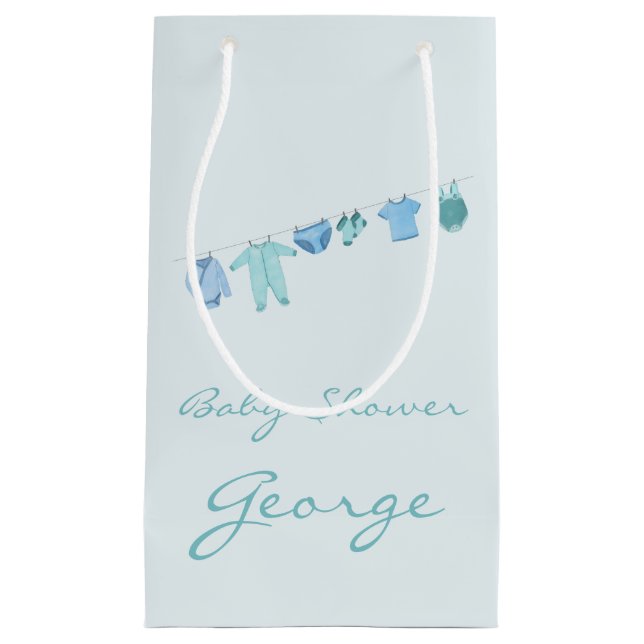 Petit Sac Cadeau Baby shower bébé garçon (Devant)