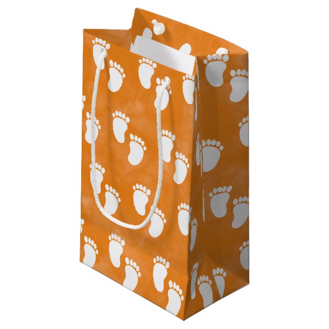 Petit Sac Cadeau Baby shower d'aquarelle d'automne Motif d'empreint (Devant Angle)