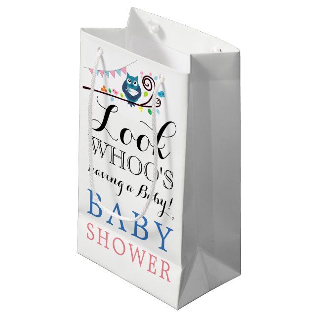 Petit Sac Cadeau Baby shower de Chouette lunaire (Devant Angle)