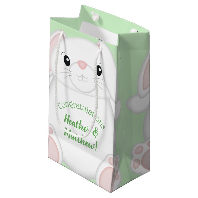 Petit Sac Cadeau Baby shower lapin lapin (Devant Angle)