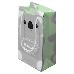 Petit Sac Cadeau Baby shower Ours Koala Vert