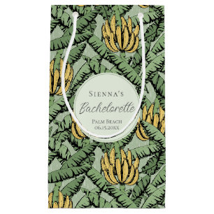 Petit Sac Cadeau Bachelorette Feuille de banane verte tropicale