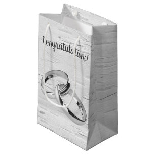 Petit Sac Cadeau Bagues mariages Sur Bouleau Blanc