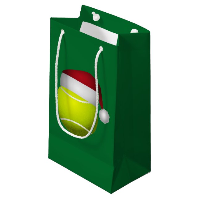 Petit Sac Cadeau Bal de tennis Noël (Devant Angle)