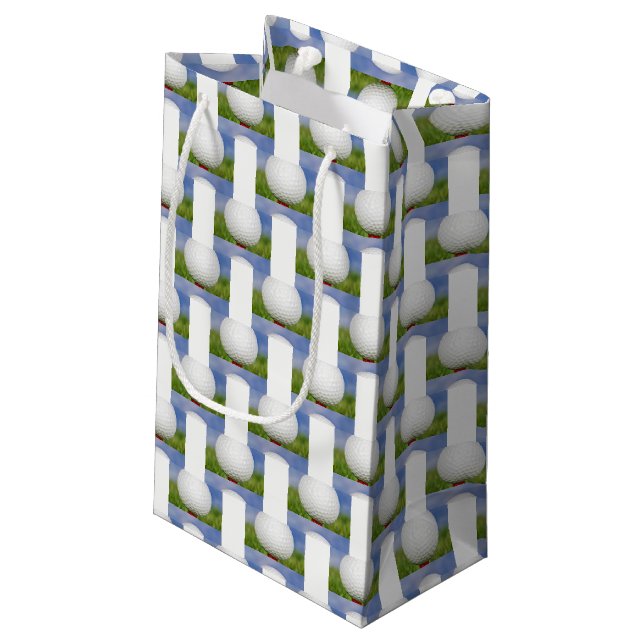 Petit Sac Cadeau balle de golf sur tee (Dos Angle)