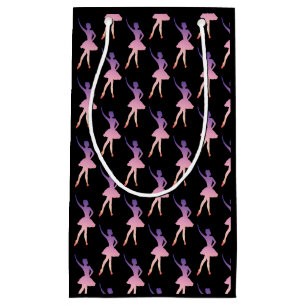 Petit Sac Cadeau Ballerina fille silhouette rose violet