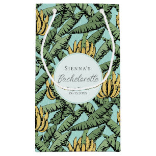 Petit Sac Cadeau Banane tropicale Turquoise Feuille Bachelorette