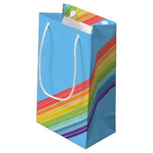 Petit Sac Cadeau Bandes arc-en-ciel diagonales