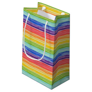Petit Sac Cadeau Bandes arc-en-ciel inondées