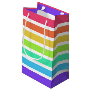 Petit Sac Cadeau Bandes arc-en-ciel lumineuses