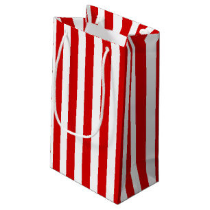 Petit Sac Cadeau Bandes de bonbons rouges et blancs