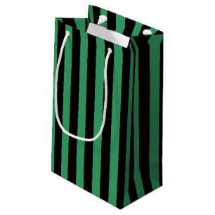 Petit Sac Cadeau Bandes de bonbons vert et noir