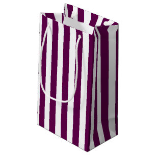 Petit Sac Cadeau Bandes de prunes et de bonbons blancs