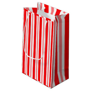 Petit Sac Cadeau Barré rouge et rose