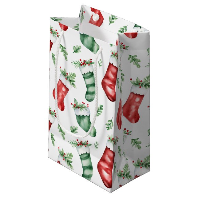 Petit Sac Cadeau Bas de Noël (Devant Angle)