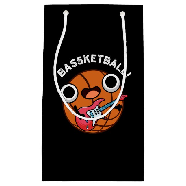 Petit Sac Cadeau Bassketball Funny Basketball Music Pun Dark BG (Devant)