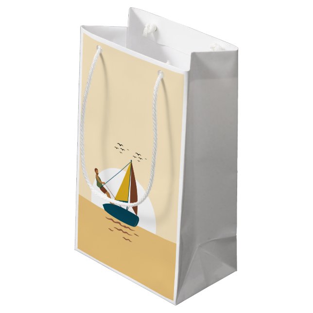 Petit Sac Cadeau Bateau à voile Sacs-cadeaux personnalisés (Dos Angle)