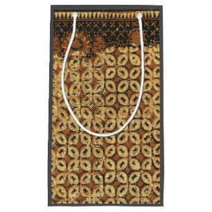 Petit Sac Cadeau Batik Earthy Grain de Café Élégant Rustique Rugueu
