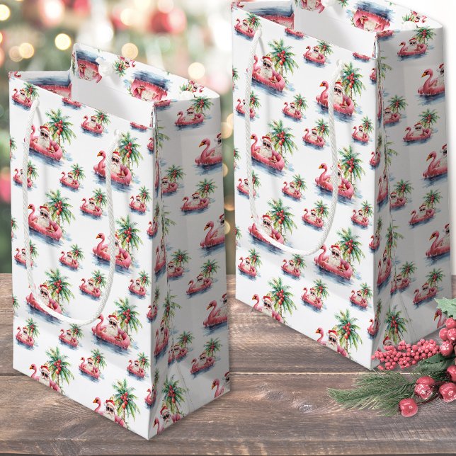Petit Sac Cadeau Beach Christmas (Santa Beach Christmas Small Gift Bag)