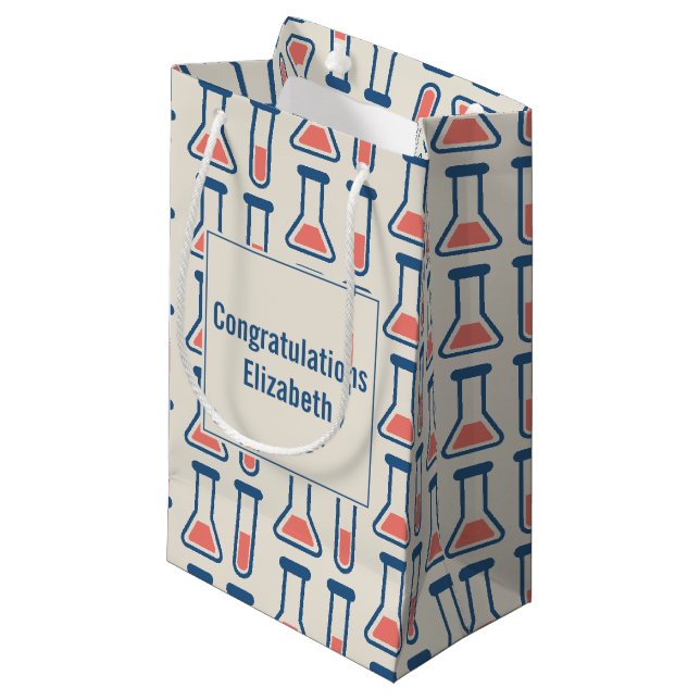 Petit Sac Cadeau Beaker & Test Tube Science Themed (Devant Angle)