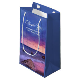 Petit Sac Cadeau Beau coucher de soleil Merci photo côtière